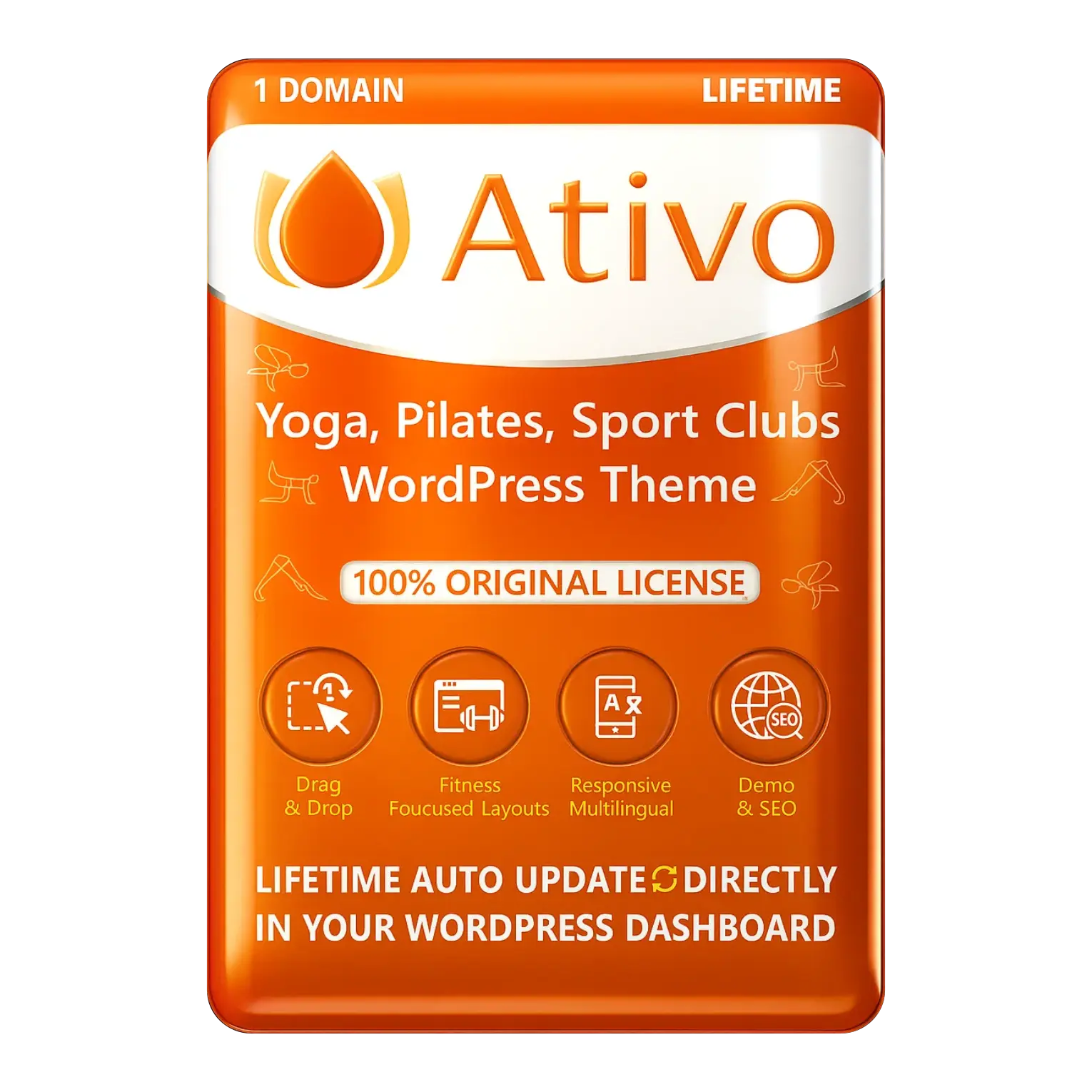 Ativo 2 Ativo - Yoga Sports Club Theme Origianl License Lifetime Auto Update - Image 1