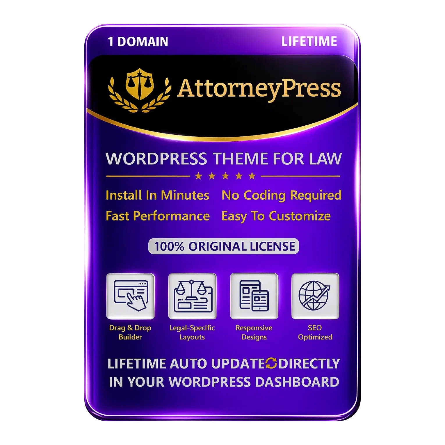 Attorney Press - Lawyer WordPress Theme Original License Lifetime Auto Update - Image 1