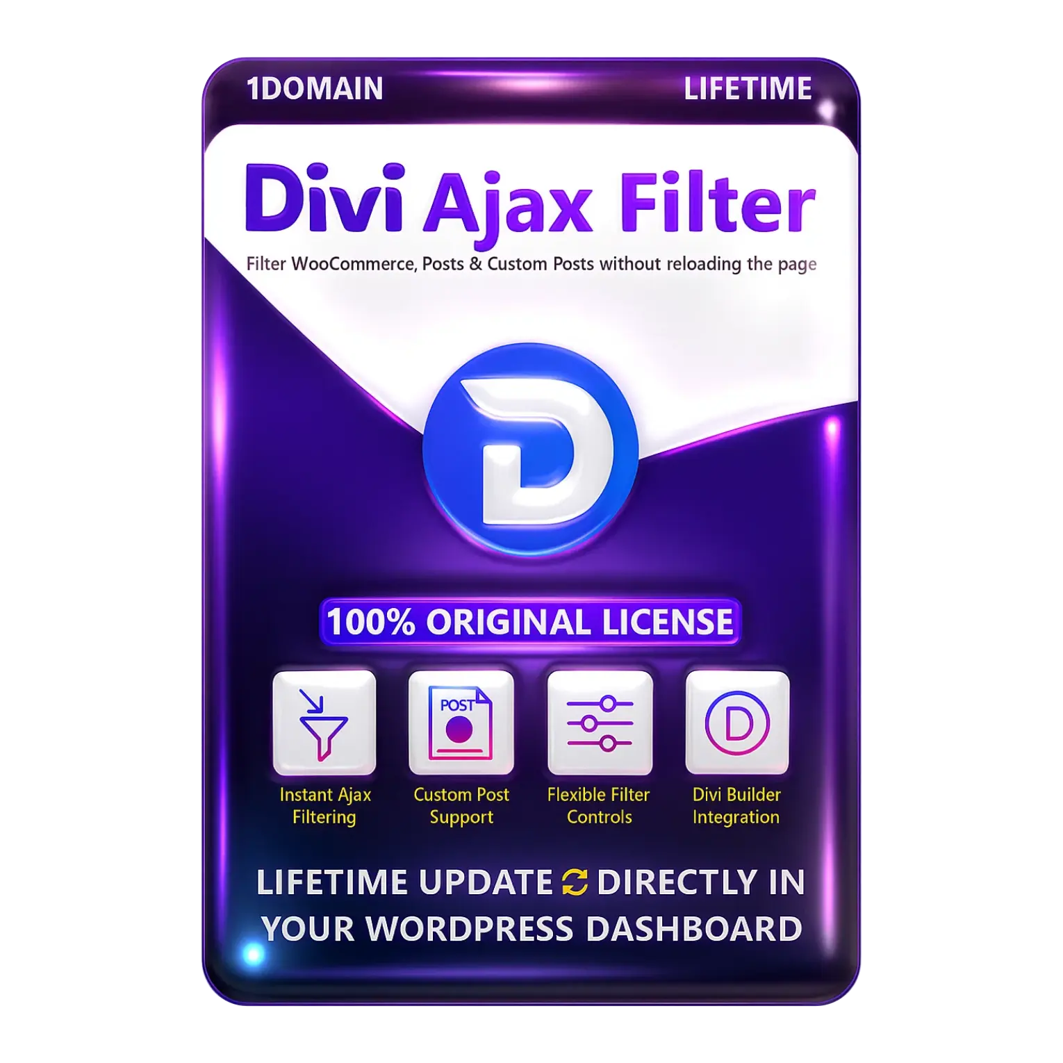 Divi Ajax Filter Original License Lifetime Auto Update - Image 1